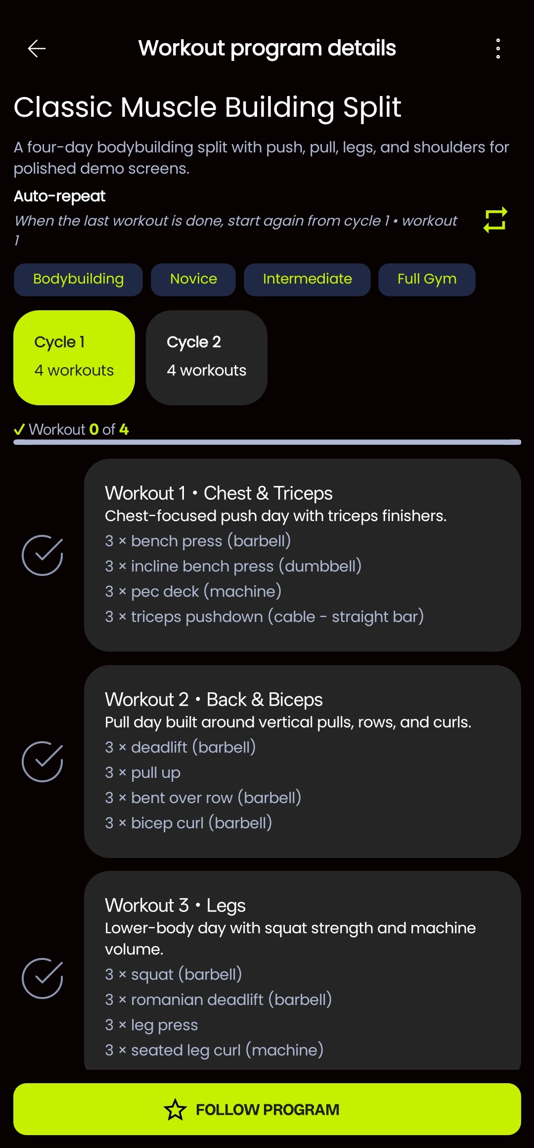 StrengthFort workout program details